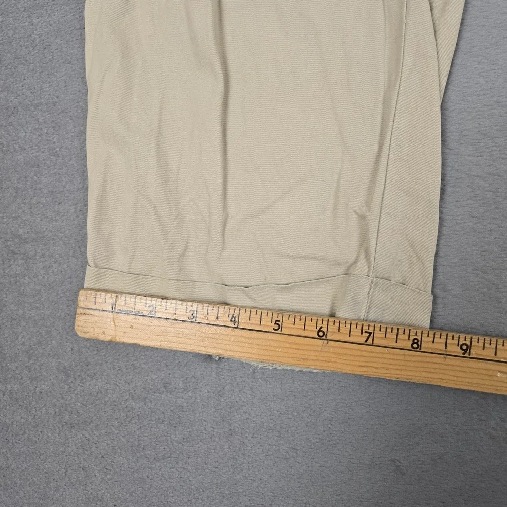 Polo Ralph Lauren Hammond Pant Mens 33x30 Vintage Khaki Pleated Cuffed Y2K